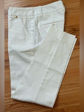 Trina Turk White Cropped Slim Chinos